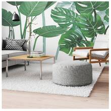 Decoración de pared moderna – Pack de 2 adhesivos de hojas verdes de PVC autoadhesivo e impermeable – Instalación y remoción sencilla – Perfecto para dormitorio, salón, guardería u oficina - 2 piezas - Ver 7