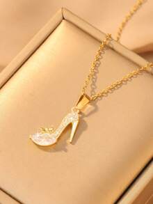 1pc Women's High Heel Pendant Necklace, Delicate Design, Unique And Lively, Suitable As Gift For Girlfriend, Best Friend, Valentine's Day, Versatile Wear - Multicolor - View 2