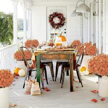 50束人造草植物，抗紫外线人造花束，不褪色假花塑料绿植灌木，适用于门廊、窗台、家居装饰、室内外装饰、花盆、入口、花园（橙色） - 彩色 - 查看 3