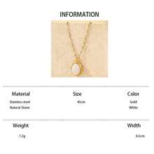 1件不锈钢复古金色项链，配棕色宝石吊坠，适合女士日常佩戴或作为礼物 - 金黃色 - 查看 6