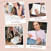 Journaling Notebooks A5 Lined Spiral Notebook For Women 146 Pages College Ruled Hardcover Notebook For Work Note Taking Journaling And Office School Supplies A5 - Pink - Hồng - Xem 7