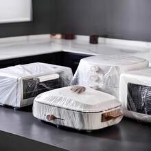 50pcs/Pack Thick Disposable Microwave Oven Dust Cover, Household Appliance Protective Film, Transparent PE Cover With Elastic Edge, Suitable For Kitchen Utensils & Electronics, Clear Visible Coverage, Tight Elastic Fit - Full Coverage - View 8