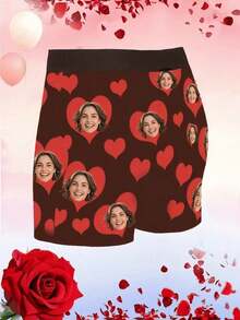 1 chiếc quần lót in hình khuôn mặt theo yêu cầu, quần boxer in ảnh khuôn mặt cá nhân hóa, quần lót in hình khuôn mặt vui nhộn, quà tặng Ngày Valentine/Kỷ niệm/Đám cưới/Sinh nhật, quà tặng hài hước gợi cảm cho bố/chồng/bạn trai - Màu Đỏ Sâu - Xem 3