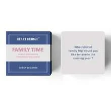 HEART BRIDGE 1pc Family Time Conversation Card Game, Tabletop Game, Ice Breaker Warm Party Entertainment Interactive Tool, Halloween/Christmas/Thanksgiving Gift, Suitable For Family Game Night | 50 Cards | - Dusty Blue - View 5