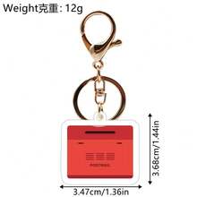 2D Flat Red Mail Box Acrylic Keychain Post Office Mailbox Stamp Box Pendant Keyring Modern Envelope Box Bag Hanging Accessories - Multicolor - View 6