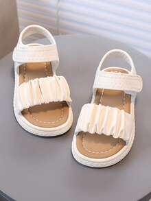 1 Pair Summer Casual Sandals, Made Of Quality Materials, With Edging Design, Soft And Lightweight Sole, Specially Suitable For Toddlers Learning To Walk, Outdoor Play, Versatile Occasions - Beige - View 3