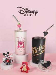 Disney Mickey Mouse Cartoon Cute 316 Stainless Steel Portable Drinking Cup With Straw, 480ml Double-Wall Vacuum Insulated Tumbler - Multicolor - View 2