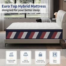 10"12"14" Queen Mattres Twin Full Queen King Size Bed Mattress In A Box, Hybrid Pocket Spring Breathable Cotton Layer Mattress For Motion Isolation & Silent Sleep, Lumbar Support & Pressure Relief, Medium Firm - Đen và trắng - Xem 11