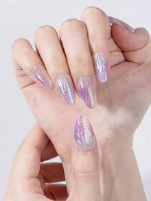 16片马卡龙渐变半固化凝胶美甲贴，烫金闪粉自粘凝胶美甲全贴，易于美甲，沙龙品质，女士居家DIY美甲贴纸。 - 彩色 - 查看 3