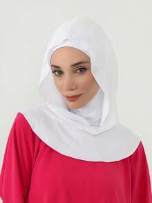 1件装女士拉法帽，透明针织帽带颈套，弹性透气多功能运动头带，简约时尚围巾，带帽兜和配套头巾，一体式 - 彩色 - 查看 13