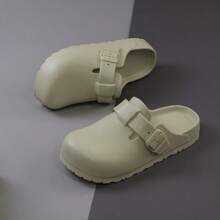 Men's Slip-On Slippers, Casual Versatile Couple Hollow Thick Bottom Slouchy Mule Sandals, Beach Shoes, Breathable Men Casual Slides - Khaki - View 3