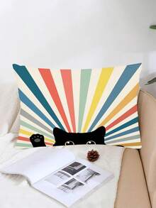 2/3PCS Home Textile Bed Sheet Set, Kitten And Rainbow Bedding, Made Of Polyester Material, Digitally Printed, Suitable For Boys, Girls, Teenagers, Gifts, Bedrooms. 1 Bedsheet And 1/2 Pillowcase. - Multicolor - View 5