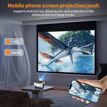 2026 Latest Transparent USB Mini Projector, Native 480P Full HD LED Video Projector, Manual Keystone Correction, Portable Outdoor Home Cinema Projector, Support AV For Camping, Movie Night And Home Entertainment - Black and White - View 4