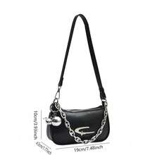 Exquisite Chain Decoration Slanted Shoulder Bag, Cross Small Bag, High Aesthetic Commuting Shoulder Strap, Three-Dimensional Handheld - 白色 - 查看 8