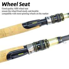 1.65米、1.8米、2.1米、2.4米、2.7米轻型伸缩碳纤维旋转式钓竿，带EVA手柄和轮子，适合在湖泊中钓鳟鱼 - 彩色 - 查看 5