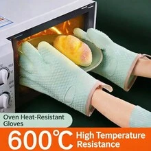 2 Pairs Heat Resistant Microwave Oven Gloves, High Temperature Silicone Microwave Oven Gloves, Heat Resistant Gloves, Thick Silicone Microwave Oven Gloves, Suitable For Microwave Oven, Baking And Kitchen, With High Temperature Insulation Function. - Multicolor - View 8