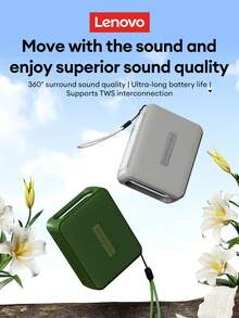 Lenovo 联想HD108迷你蓝牙音箱，360°环绕立体声，高品质音乐，超长续航，TWS真无线蓝牙配对，配备挂绳，便携式设计，适合户外和居家使用，兼容智能手机和电脑，是理想的礼物之选。 - 灰色 - 查看 4