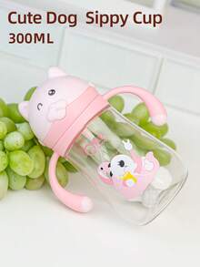 1 chiếc cốc uống nước có ống hút hình hoạt hình 300ml cho trẻ em, cốc tập uống chống sặc cho trẻ sơ sinh, chất liệu Tritan, chống rò rỉ và chống rơi vỡ, có tay cầm và vạch chia độ, phù hợp cho trẻ từ 6 tháng tuổi trở lên, sử dụng tại nhà, ngoài trời, trường mẫu giáo, cốc dễ thương, quà tặng ngày lễ - Ông Wang Hồng - Xem 2