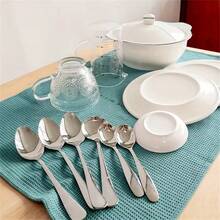 Set de 6 toallas de cocina suaves y absorbentes - Grandes, paños de cocina de tejido de gofre, con patrones lisos, a cuadros y a rayas, fáciles de limpiar y secar - Perfectos para cocinar, hornear y la hora del té - Multicolor - Ver 5