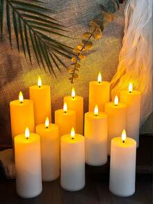 4/12 High-Quality LED Flameless Candles, Battery Powered (Batteries Not Included), With Remote Control 2/4/6/8 Hour Timer, Easy To Use, Suitable For Holidays, Parties, Weddings And Home Décor. - Warm Light - View 8