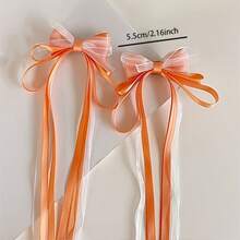 1 Pair Bow Knot Tassel Hair Clips, Braided Hair Clips, Fashion Versatile, Suitable For Travel, Vacation, Birthday Party, Christmas, Halloween And Daily Styling - Multicolor - View 9