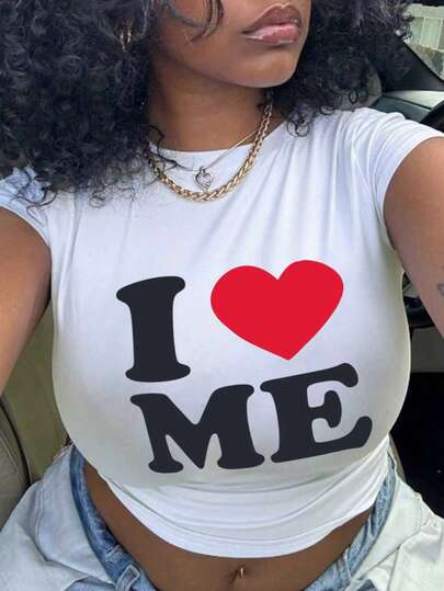 女士休闲圆领短袖修身T恤，夏季