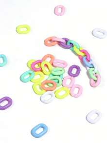100/200/300/500 Stücke Mehrfarbige Acryl Kette Kunststoff Offener Ring Schlüsselanhänger DIY Schmuckzubehör, Regenbogenfarben Offene Kette - Verschiedenfarbig - Übersicht 10