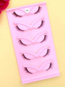 5 Pairs Of Dense 3D Cross Style Long False Eyelashes, Various New Models Eye Enhancers T-542-5-2 - F01 - 查看 1