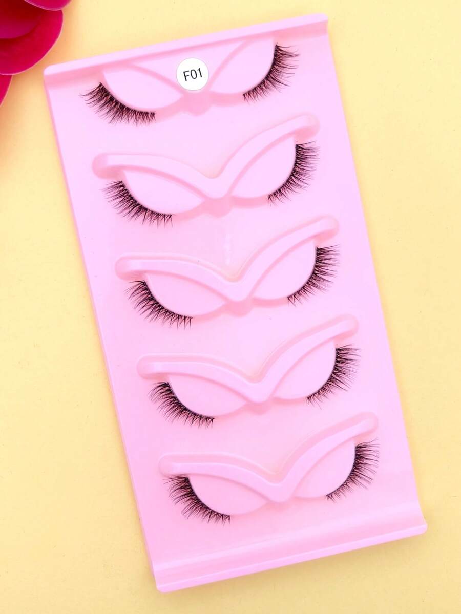 5 Pairs Of Dense 3D Cross Style Long False Eyelashes, Various New Models Eye Enhancers T-542-5-2 - F01 - 查看 1