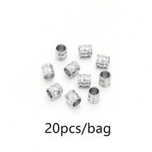 10/20颗/包 不锈钢鼓形大孔珠，时尚手链项链耳环制作隔珠，4/6/8毫米防锈低过敏桶形珠，DIY首饰制作散珠 - 鼓珠 - 查看 9
