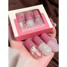 Water Luminous Lip Gloss Set, 3Pcs Moisturizing Mirror Fine Shimmering Lip Care Oil Smudge Proof Long-Wearing Liquid Lipstick - Nhiều màu - Xem 6