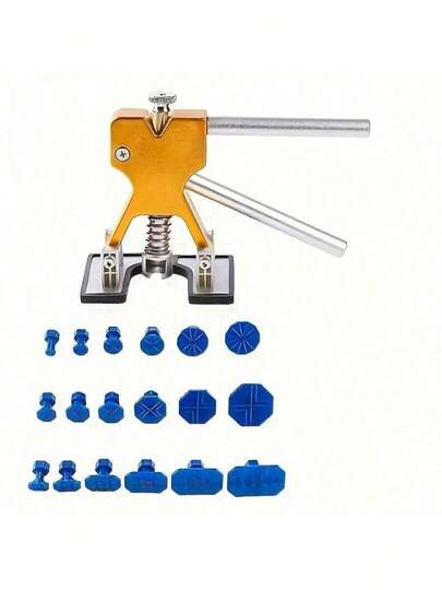 Premium Paintless Dent Repair Kit – Complete DIY Solution For Minor Dents | Includes Puller Tabs, Glue Mats & Bridge Tool | Uncharged & Portable , Dent Remover, Auto Body Kit,For Cars/SUVs -(18pcs) New Year