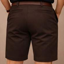 Men's Bermuda Shorts In Twill, Smart Casual, Premium Tailoring - Rỉ Nâu - Xem 3