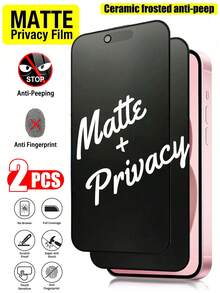 ZYONS 2pcs/Set Anti-Spy Matte Screen Protector, TPU Soft Film, Not Glass, Anti-Glare, Full Screen Coverage, Anti-Fingerprint, Compatible With Phone Cases, Easy Installation, Bubble-Free, Smooth Fit, Compatible With IPhone 17 Pro Max/17 Pro/17 Air/16/15/14 Plus/13 Mini/12/11 Series, Phone Accessories, Smartphones, Screen Protectors, Phone Case Friendly, Birthday Gift, Gift For Family And Friends - Black - View 30