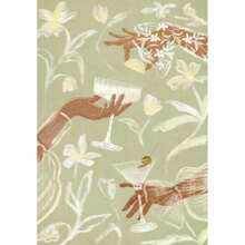 1PC Frameless Green Series,Tea O'Clock Print,Time For Wine Print,Cocktail Print,No Framed Canvas Wall Art Poster - C - View 10