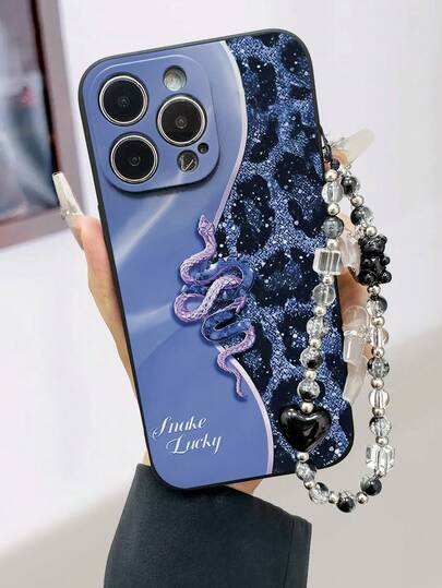 Creative Fashion Cute Snake Skin And Leopard Print Painted Shockproof Phone Case For IPhone 14, 14 Pro, 14 Pro Max, 13, 13 Pro, 13 Pro Max, 11, 11 Pro Max, 12, 12 Pro, 12 Pro Max, XR, 7/8, XS, 15, 15 Pro, 15 Pro Max, 16, 16 Pro, 16 Pro Max, 17, 17 Pro, 17 Pro Max, 17 Air, S21 Series,