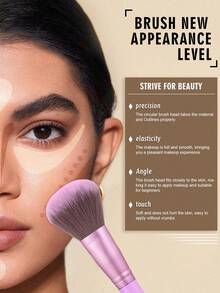 51pcs/4pcs/1pc Full Makeup Brush Set Includes 20 Soft Makeup Brushes-Such As Powder Brush, Blush Brush, Contour Brush, Highlight Brush, Foundation Brush, Nose Shadow Brush, Eyeshadow Brush, Eyebrow Brush, Lip Brush, And Detail Brush-Plus 1 Travel Waterproof Makeup Bag, 12 Triangular Powder Puffs, 4 Liquid Beauty Eggs, 6 Finger Powder Puffs, 6 Mini Beauty Eggs, And 2 Facial Cleansing Puffs-Ideal For Beginners, Professional Makeup Artists, And Novice Beauty Practitioners - Purple - View 2