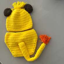 新生儿摄影道具套装，钩针编织狮子服装套装，适合婴儿摄影，男女宝宝通用婴儿服装道具 - 彩色 - 查看 10