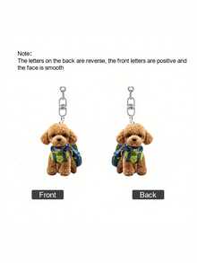 2D Fluffy Poodle Keychain - Brown Puppy, Waterproof Scratch-Resistant Acrylic Pendant, Lightweight Women's Gift, Exclusive For Pet Owners - Valentine's Day, Mother's Day, Campus Accessories, Daily Carry, Quirky Charm, Protective Film, Animal Accessories, Women's Accessories, Christmas, Carefully Selected Gift For Dog Lovers - Multicolor - View 10