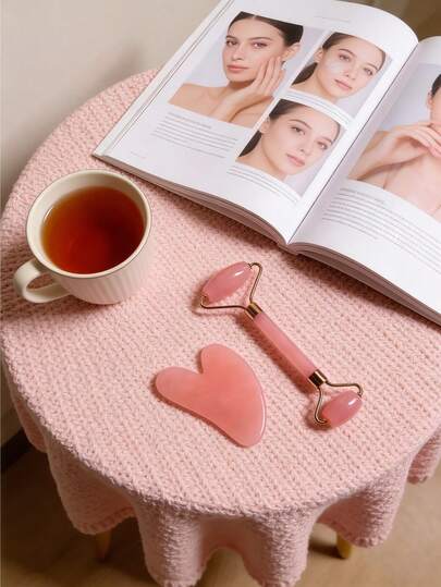 1/2 Parça Kadın Pembe Yüz Masaj Aleti Seti, Çok Fonksiyonlu Gua Sha Buz Rulosu, Yüz Germe, Cilt Sıkılaştırma, Şişlik Giderme, Çift Çene Azaltıcı, Anneler Günü, Sevgililer Günü, Mezuniyet ve Yeni Yıl İçin İdeal Hediye