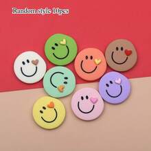 5/10pcs Cute Smiling Face & Heart Shaped Plastic Round Refrigerator Magnets, Colorful Decorative Magnets For Fridge, Kitchen, Home Decor, DIY Crafts, Holiday, Birthday, Graduation Gifts - Multicolor - View 10