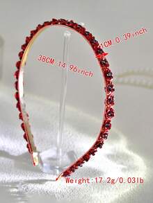 1pc Red Fashion Rose Flower Headband, Charming Bridal Wedding Party Accessory, Suitable For Party, Gathering, Date, Holiday Outfit - Red - View 5