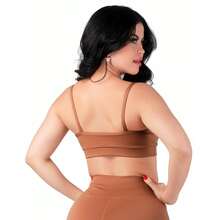 Work Fitness Kit Of 2 Premium Reinforced Polyamide Strappy Sports Bras For Gym Use - Black and Caramel - View 3