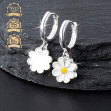 Pendientes colgantes finos para mujer - Plateado - Ver 3