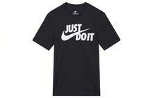 Nike Sportswear Just Do It Retro American Style Letter Breathable Print Crew Neck Short Sleeve T-Shirt, Black - 橘色 - 查看 16