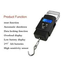 Digital Hanging Fishing Scale And Tape Measure With Backlit LCD Display, 110lb/50kg Weight Capacity (Batteries Included) - Black - View 3