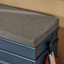 SoBuy Hallway Shoe Bench Shoe Rack Shoe Cabinet With Seat Cushion And Flip-Drawer Blue W75 X D24 X H52cm FSR82-L-B - Blue - View 11