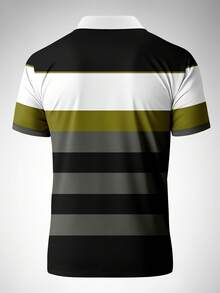 Áo Polo tay ngắn tối giản phong cách công sở dành cho nam giới cỡ lớn - Màu xanh Ô liu - Xem 3