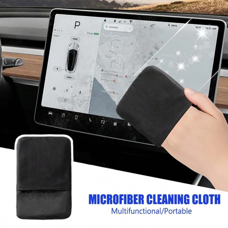 Paño de limpieza de pantallaáctil de coche, paño de limpieza de microfibra para pantallas de vidrio y automóviles, portátiles y tabletas, 1. QKZZ - 1 pieza - Ver 1