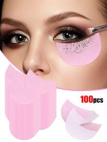 100pcs Disposable Non-Woven Eye Shadow Makeup Sticker Isolation Paper Shield Patches, Eye Shadow Eye Protection Stickers, Eye Shadow Eyeliner Stickers - Multicolor - View 2